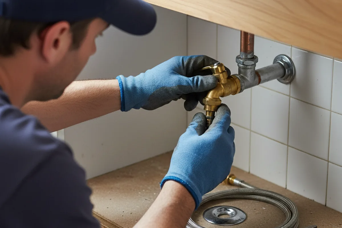 Shutoff valve and fitting work during Faucet and Fixture Repair in Robersonville